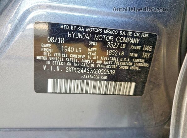 3KPC24A37KE050539 2019 HYUNDAI ACCENT Серый Вид подкапотного пространства