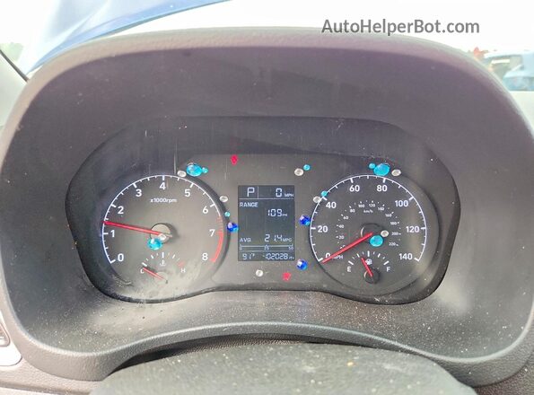 3KPC24A38JE013899 2018 HYUNDAI ACCENT Blue Vista del cuadro de instrumentos