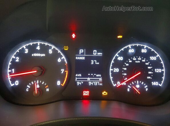 3KPC24A38KE088183 2019 HYUNDAI ACCENT White Instrument cluster view