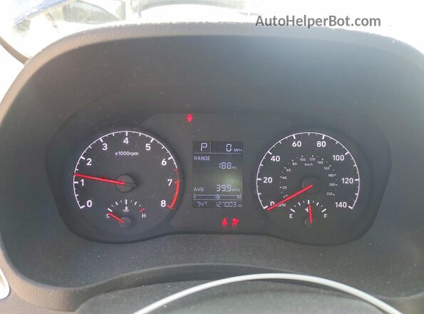 3KPC24A39KE060893 2019 HYUNDAI ACCENT Blue Widok zestawu wskaźników