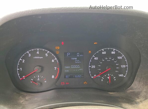 3KPC24A3XKE071384 2019 HYUNDAI ACCENT Gray Vista del cuadro de instrumentos