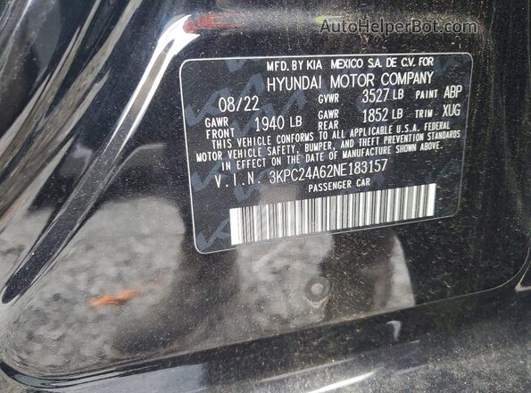 3KPC24A62NE183157 2022 HYUNDAI ACCENT Black Widok komory silnika