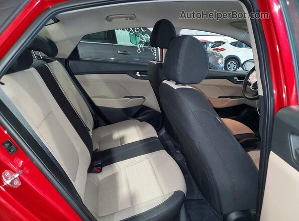 3KPC24A63NE168232 2022 HYUNDAI ACCENT Red უკანა სავარძლების ხედი