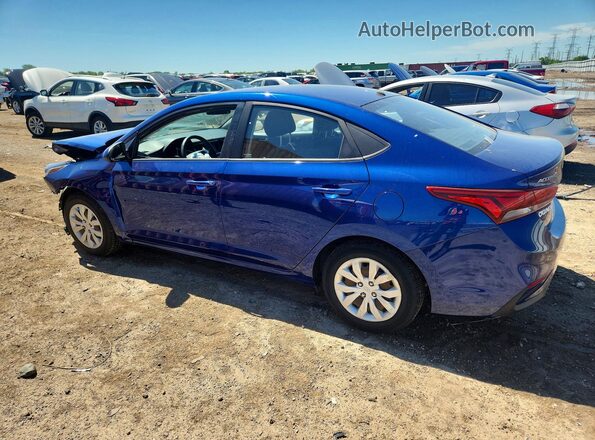 3KPC24A66ME129021 2021 HYUNDAI ACCENT Blue Trasero izquierdo