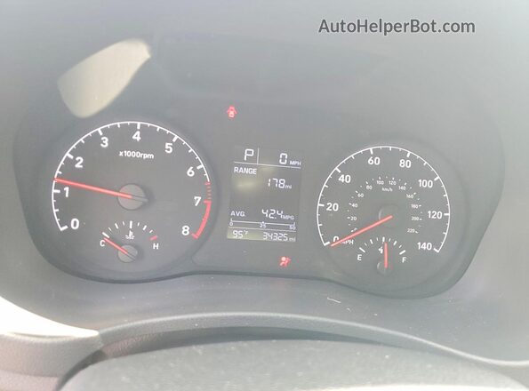 3KPC24A67NE183283 2022 HYUNDAI ACCENT Blue Widok zestawu wskaźników