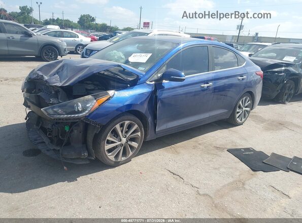 3KPC34A3XJE004876 2018 HYUNDAI ACCENT Blue Առջևի ձախ երեք քառորդ տեսարան