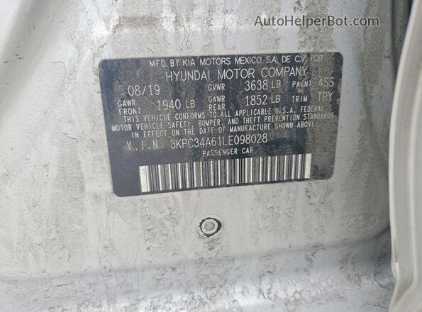 3KPC34A61LE098028 2020 HYUNDAI ACCENT Silver Շարժիչի բաժամունքի տեսք