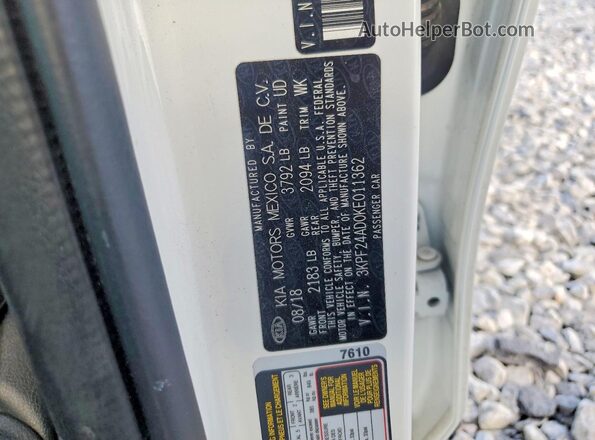 3KPF24AD0KE011362 2019 KIA FORTE White Вид підкапотного простору