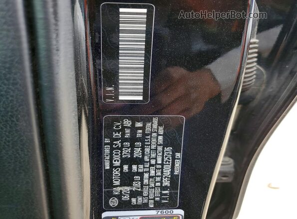 3KPF24AD0LE257376 2020 KIA FORTE Black Vista de la etiqueta del VIN