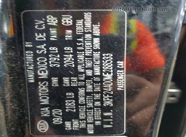3KPF24AD0ME288533 2021 KIA FORTE Black Widok komory silnika