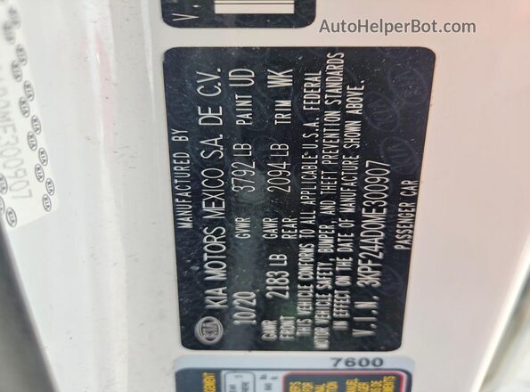 3KPF24AD0ME300907 2021 KIA FORTE White Вид підкапотного простору