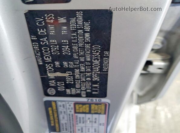 3KPF24AD0ME334510 2021 KIA FORTE Silver Вид підкапотного простору