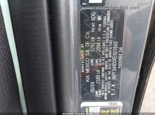3KPF24AD0RE801643 2024 KIA FORTE Серый Вид подкапотного пространства
