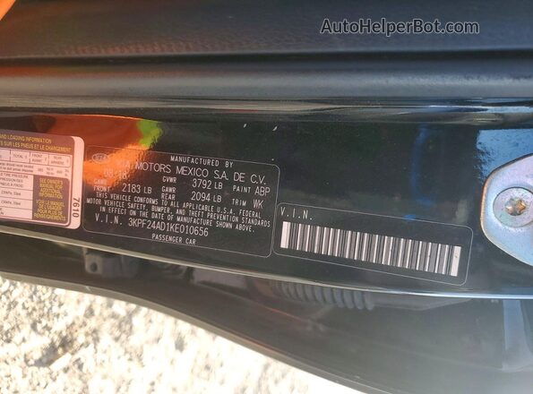 3KPF24AD1KE010656 2019 KIA FORTE Black Engine compartment view