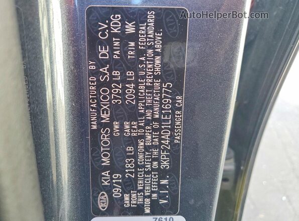3KPF24AD1LE169775 2020 KIA FORTE Gray Вид підкапотного простору