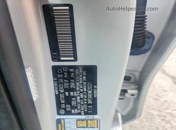 3KPF24AD1ME292221 2021 KIA FORTE Silver VIN sticker view
