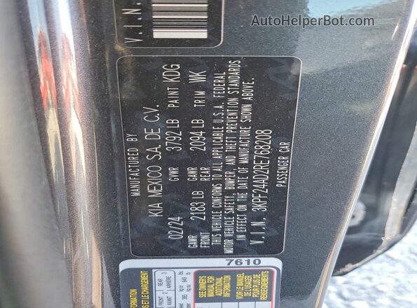 3KPF24AD2RE768208 2024 KIA FORTE Gray Շարժիչի բաժամունքի տեսք