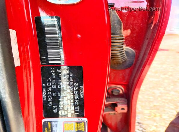 3KPF24AD2RE790998 2024 KIA FORTE Red VIN կոդի պիտակի տեսք