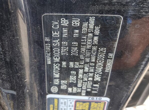 3KPF24AD3KE036126 2019 KIA FORTE Black Vista del compartimento del motor