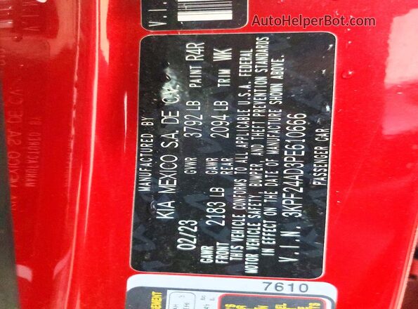 3KPF24AD3PE610666 2023 KIA FORTE Красный Вид подкапотного пространства
