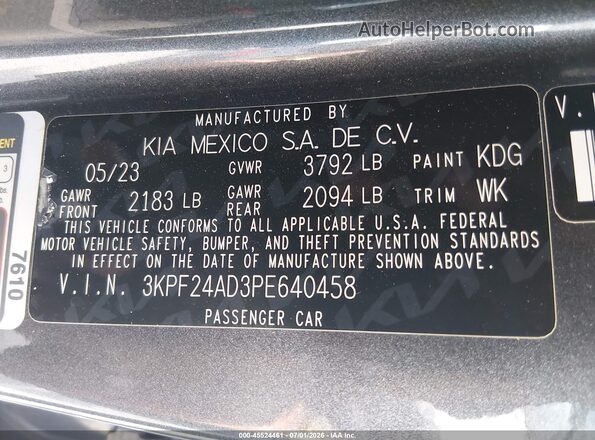 3KPF24AD3PE640458 2023 KIA FORTE Black Вид підкапотного простору