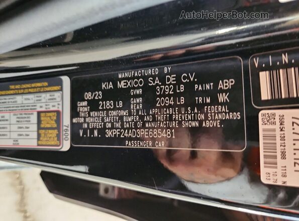 3KPF24AD3PE685481 2023 KIA FORTE Black Вид підкапотного простору