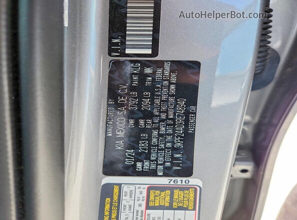3KPF24AD3RE748940 2024 KIA FORTE Silver Engine compartment view