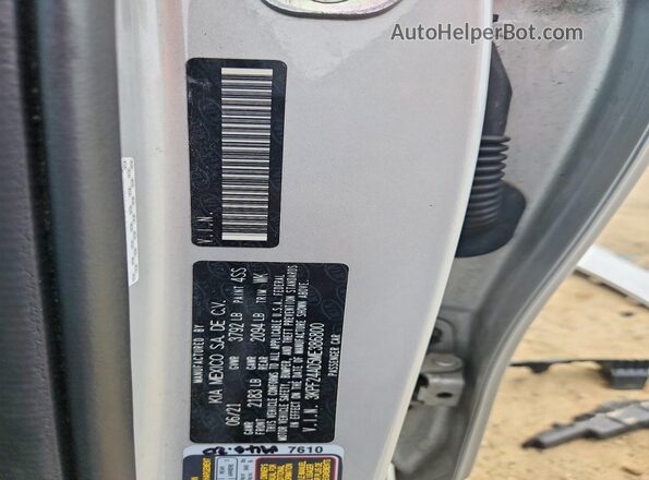 3KPF24AD5ME386800 2021 KIA FORTE Белый Вид наклейки с VIN-кодом