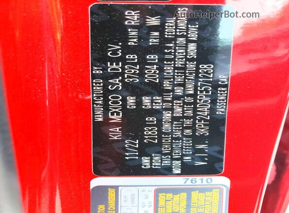 3KPF24AD5PE571238 2023 KIA FORTE Красный Вид подкапотного пространства