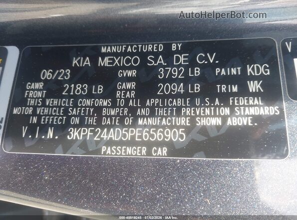 3KPF24AD5PE656905 2023 KIA FORTE Dark Blue Vista del compartimento del motor