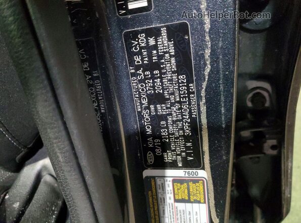 3KPF24AD6LE159128 2020 KIA FORTE Gray Շարժիչի բաժամունքի տեսք