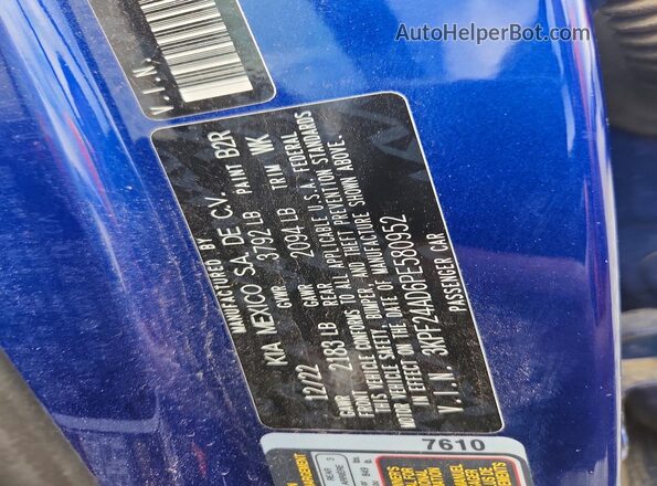 3KPF24AD6PE580952 2023 KIA FORTE Blue ძრავის განყოფილების ხედი