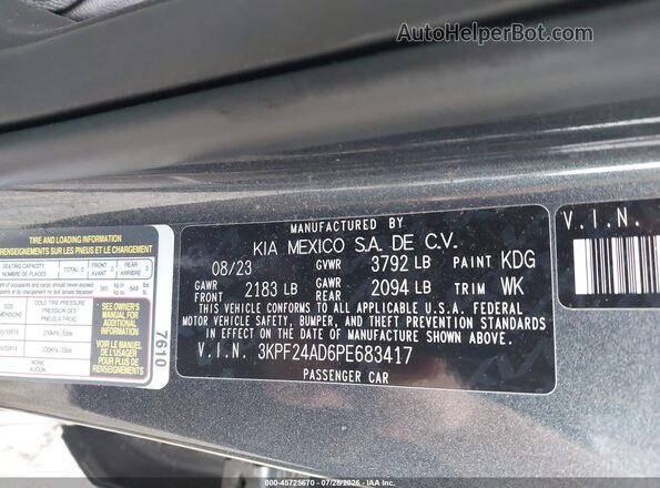 3KPF24AD6PE683417 2023 KIA FORTE Серый Вид подкапотного пространства