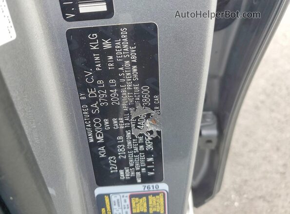 3KPF24AD6RE738600 2024 KIA FORTE Gray ძრავის განყოფილების ხედი