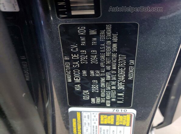 3KPF24AD6RE763707 2024 KIA FORTE Gray Շարժիչի բաժամունքի տեսք
