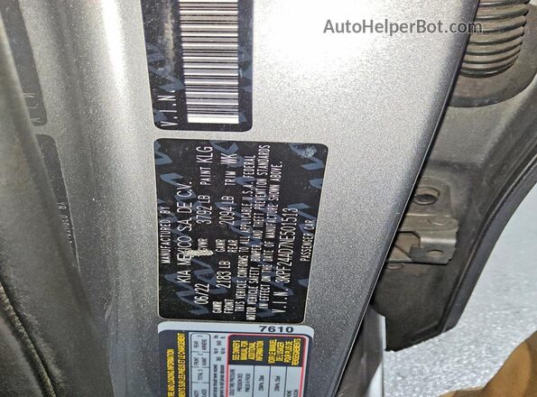 3KPF24AD7NE501513 2022 KIA FORTE Gray ძრავის განყოფილების ხედი