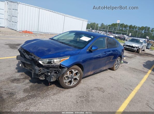 3KPF24AD9KE026667 2019 KIA FORTE Blue წინა მარცხენა ხედი სამი მეოთხედიდან
