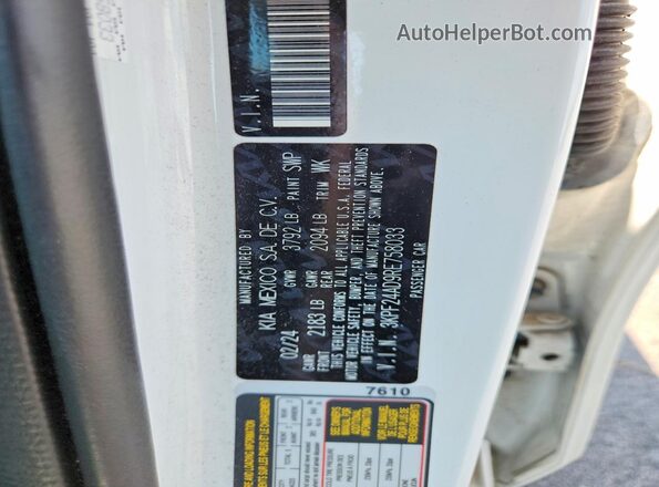 3KPF24AD9RE758033 2024 KIA FORTE White Вид наклейки з VIN-кодом