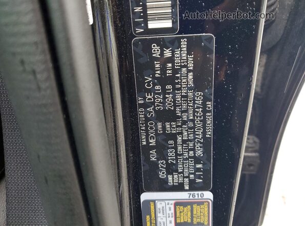 3KPF24ADXPE647469 2023 KIA FORTE Black Engine compartment view