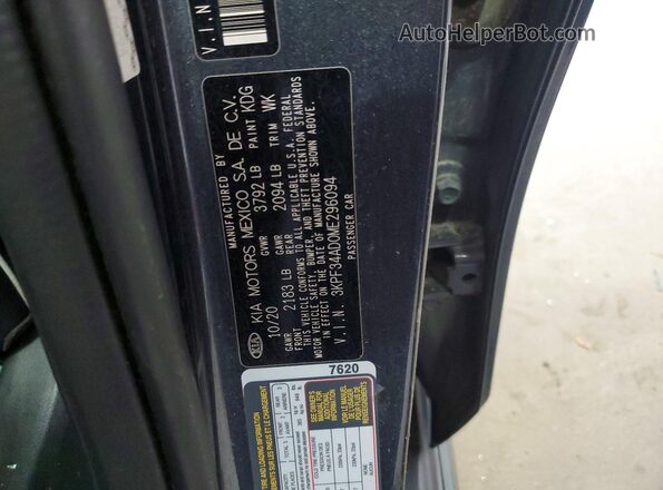 3KPF34AD0ME296094 2021 KIA FORTE Gray Вид підкапотного простору