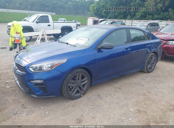 3KPF34AD0ME387396 2021 KIA FORTE Синий Передняя левая четверть