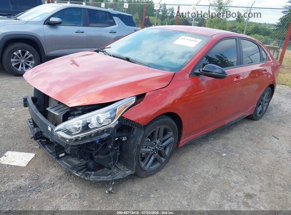 3KPF34AD3ME388977 2021 KIA FORTE Оранжевый Передняя левая четверть