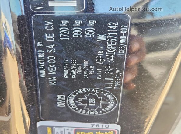 3KPF34AD3PE671142 2023 KIA FORTE Черный Вид подкапотного пространства