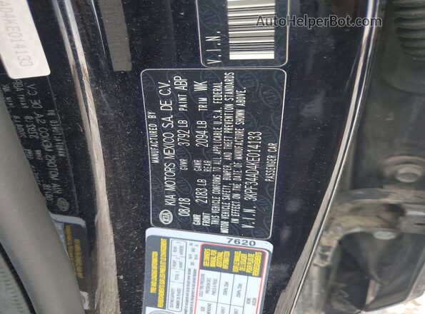 3KPF34AD4KE014133 2019 KIA FORTE Black Vista del compartimento del motor