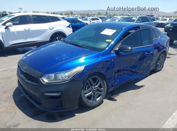 3KPF34AD6ME285164 2021 KIA FORTE Blue Передня ліва чверть