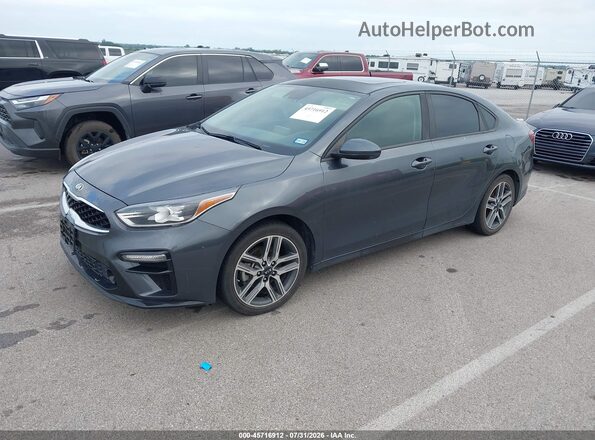 3KPF34AD7KE008018 2019 KIA FORTE Gray Առջևի ձախ երեք քառորդ տեսարան