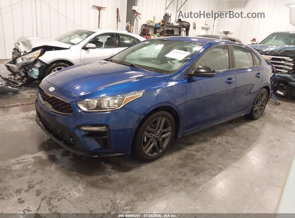 3KPF34AD7ME341743 2021 KIA FORTE Blue Front left