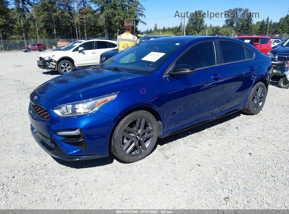3KPF34AD8ME320707 2021 KIA FORTE Blue Передня ліва чверть