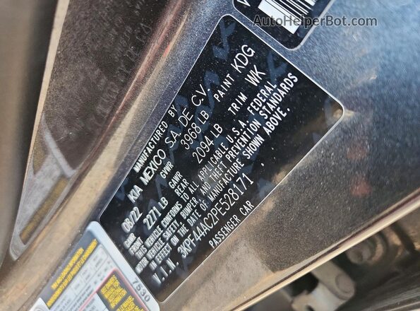 3KPF44AC2PE528171 2023 KIA FORTE Gray ძრავის განყოფილების ხედი
