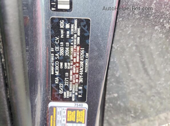 3KPF44AC6NE492661 2022 KIA FORTE Gray Engine compartment view